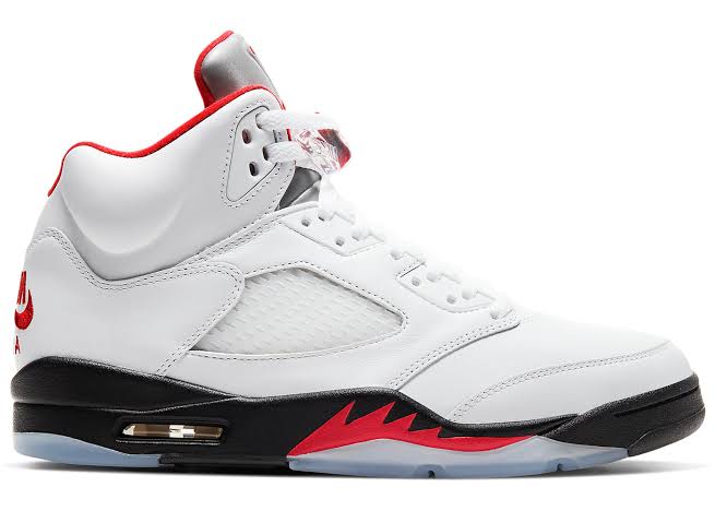 Jordan 5 Retro Fire Red Silver Tongue