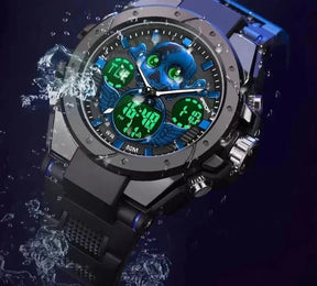 Relógio Skull display duplo - Sport Watch