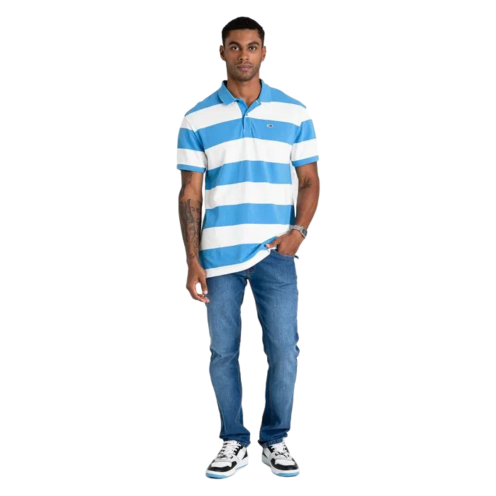 CAMISETA POLO MASCULINA TMH LISTRADA PIQUÊ